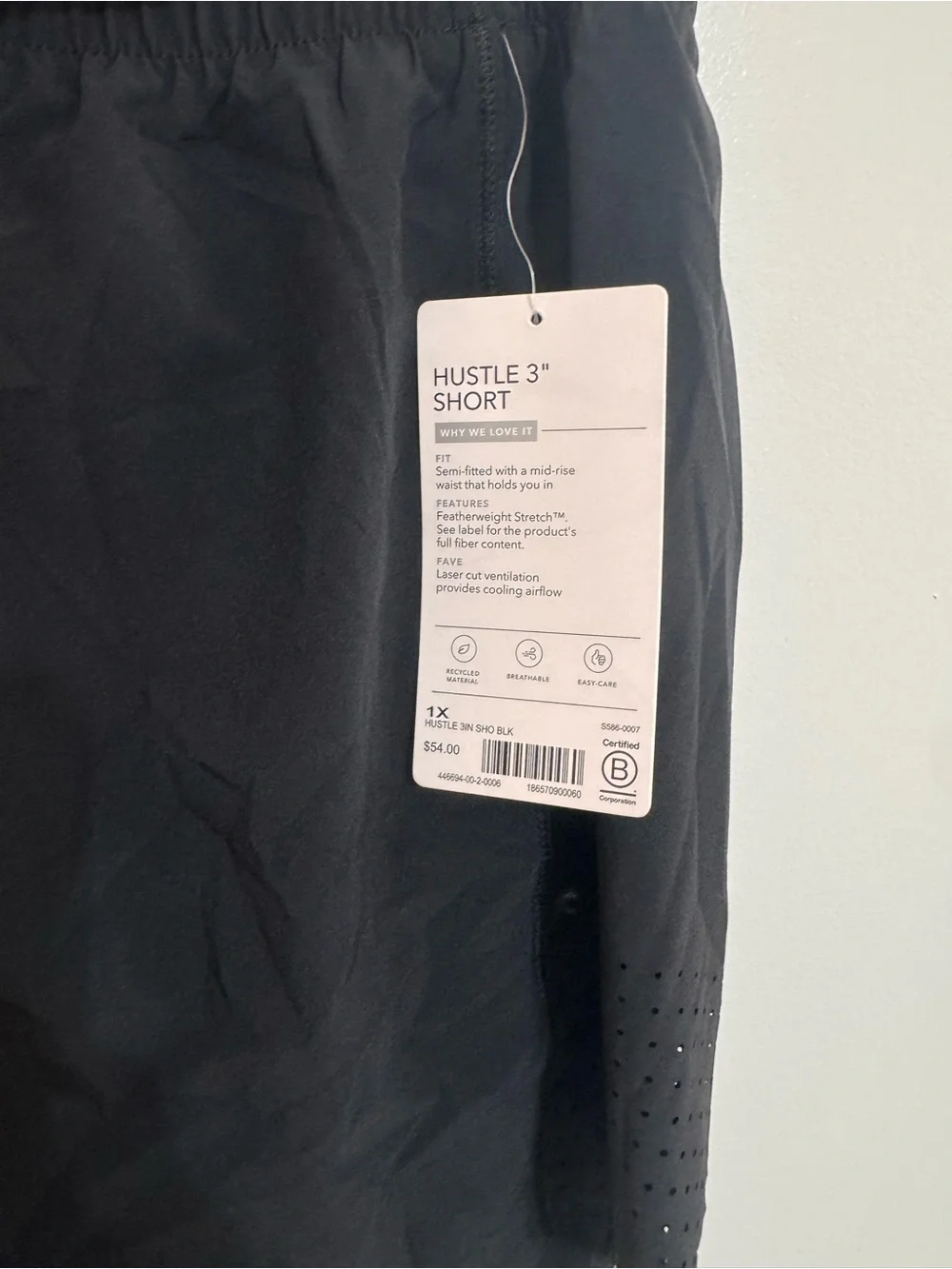 Athleta Hustle 3” Shorts NWT Black Size 1X Featherweight Stretch